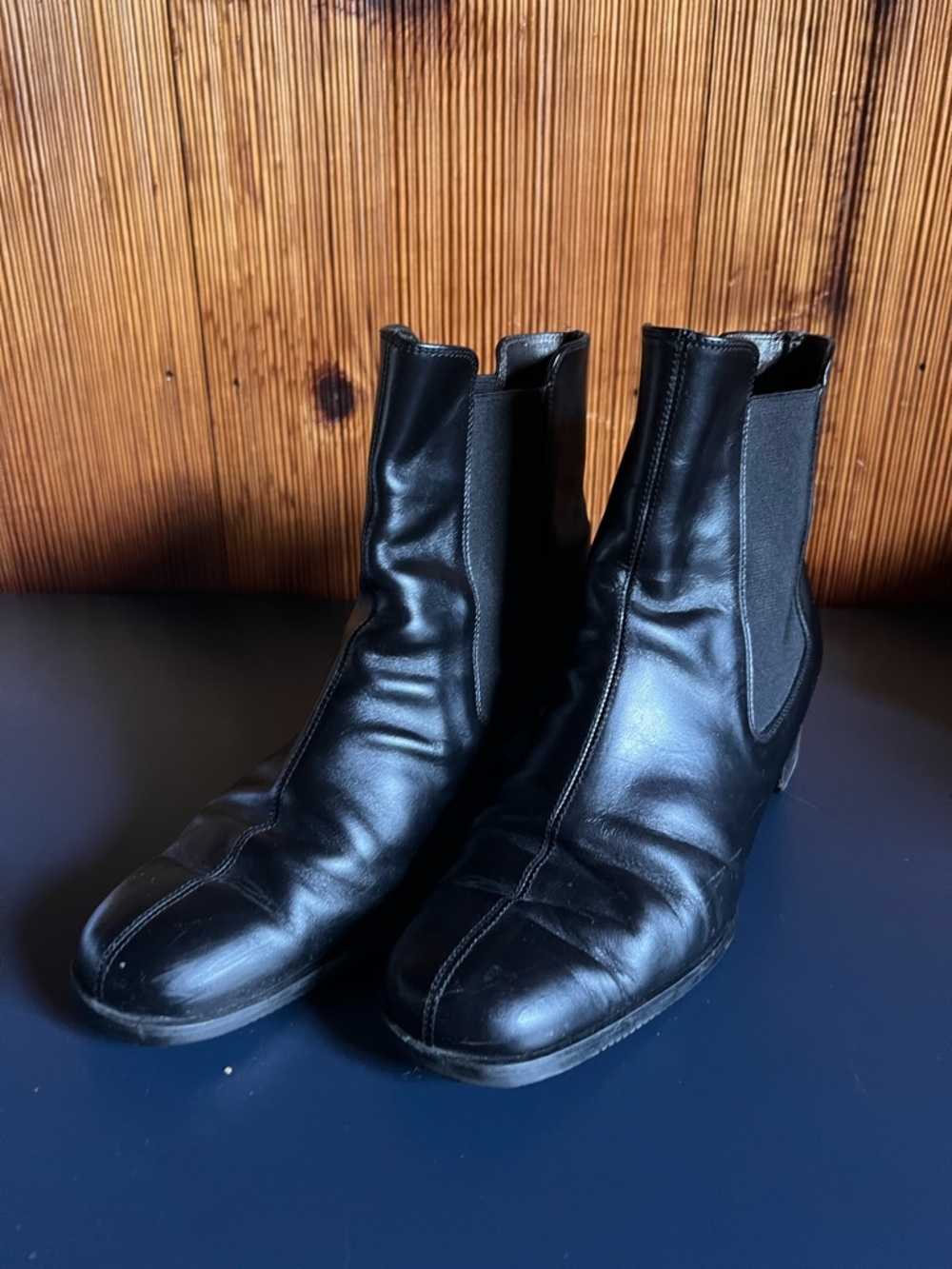 Salvatore Ferragamo Black Leather Heeled Chelsea Boots